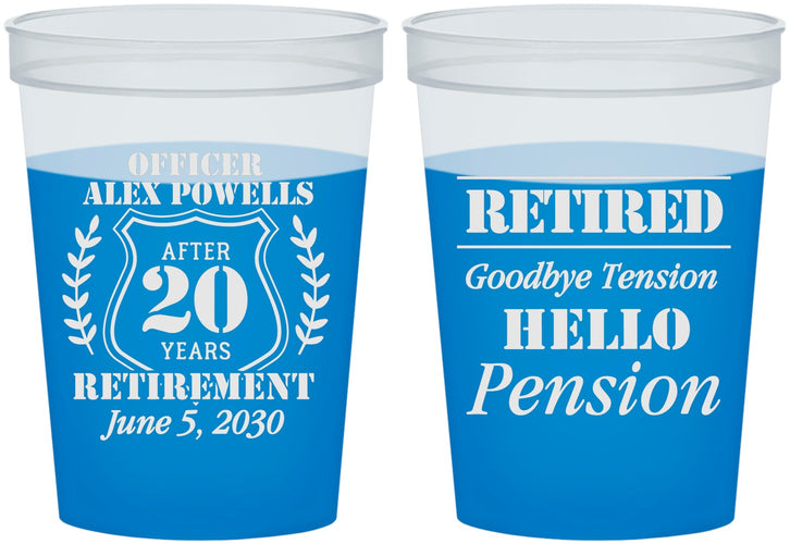 Custom Retirement 16 oz Color Changing Cups - Police Officer | 150011