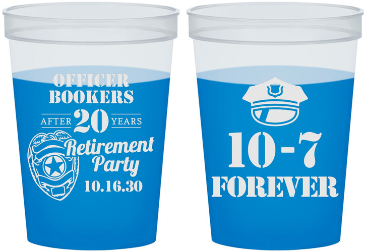 Custom Retirement 16 oz Color Changing Cups - Police Officer | 150012