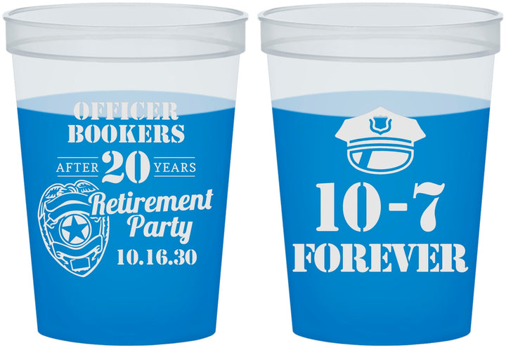 Custom Retirement 16 oz Color Changing Cups - Police Officer | 150012