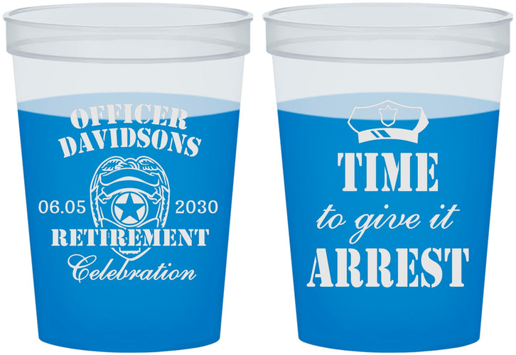 Custom Retirement 16 oz Color Changing Cups - Police Officer | 150014