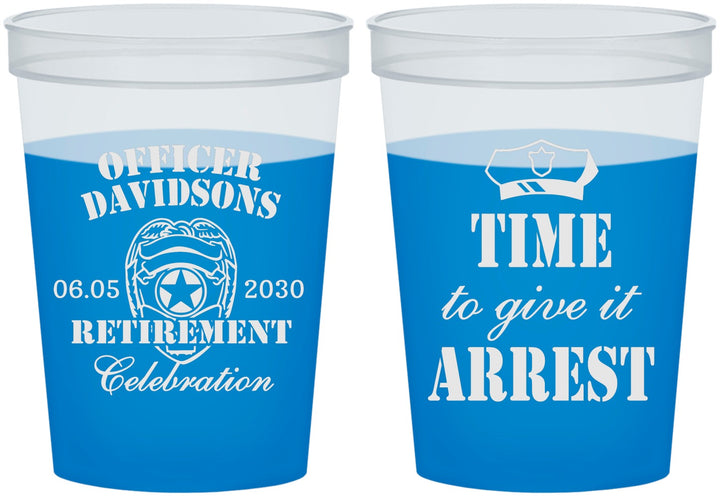 Custom Retirement 16 oz Color Changing Cups - Police Officer | 150014