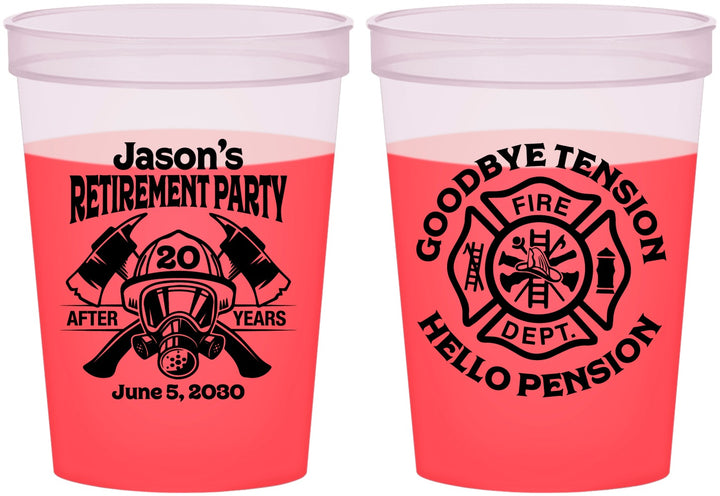 Custom Retirement 16 oz Color Changing Cups - Firefighter | 150015