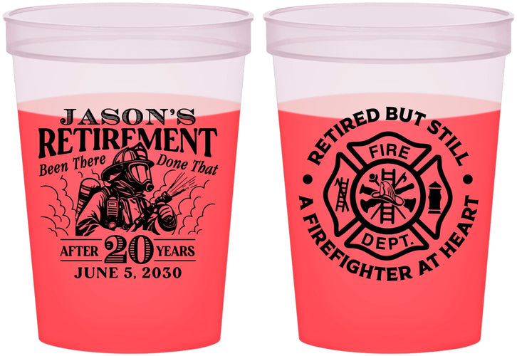 Custom Retirement 16 oz Color Changing Cups - Firefighter | 150016