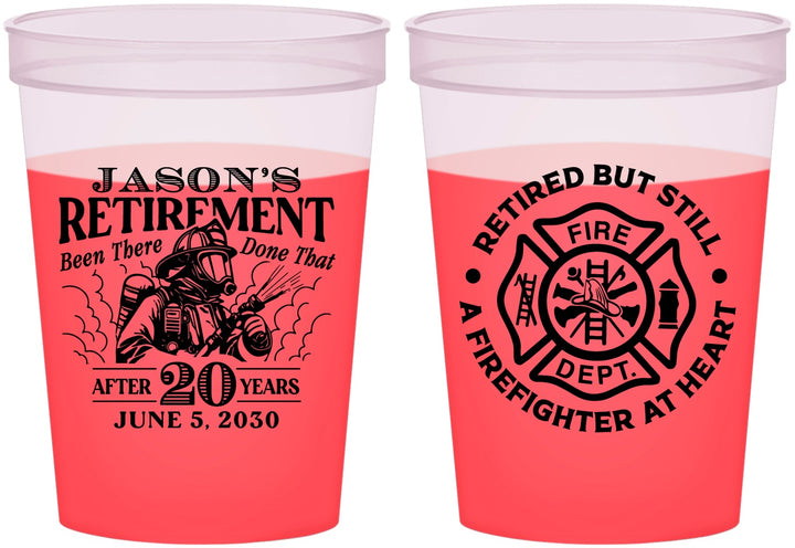 Custom Retirement 16 oz Color Changing Cups - Firefighter | 150016