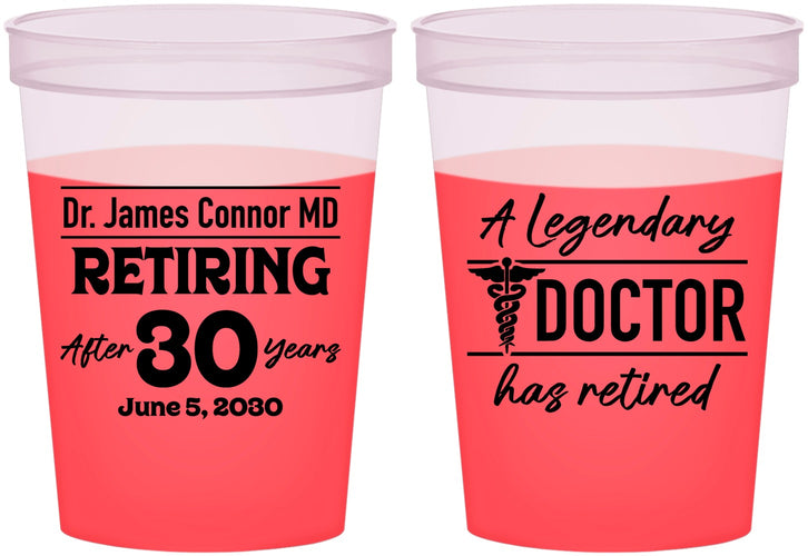 Custom Retirement 16 oz Color Changing Cups - Doctor | 150018