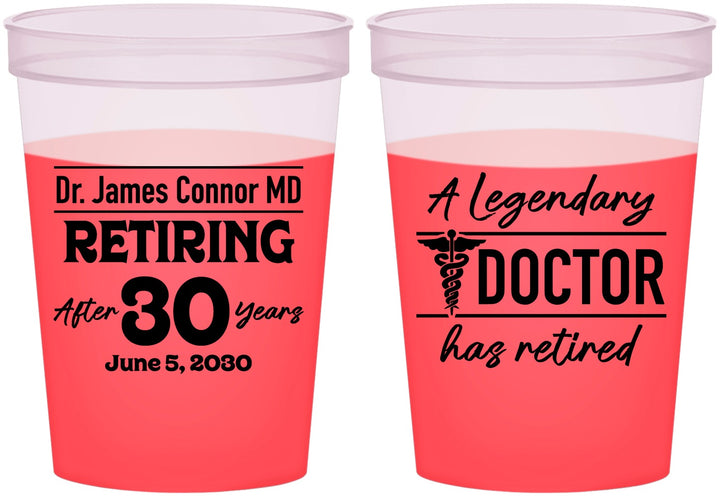 Custom Retirement 16 oz Color Changing Cups - Doctor | 150018