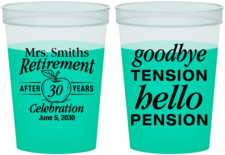 Custom Retirement 16 oz Color Changing Cups - Teacher | 150020
