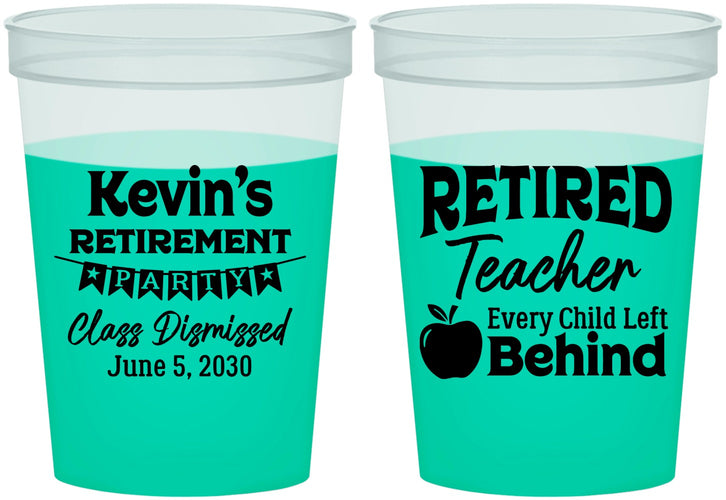 Custom Retirement 16 oz Color Changing Cups - Teacher | 150022