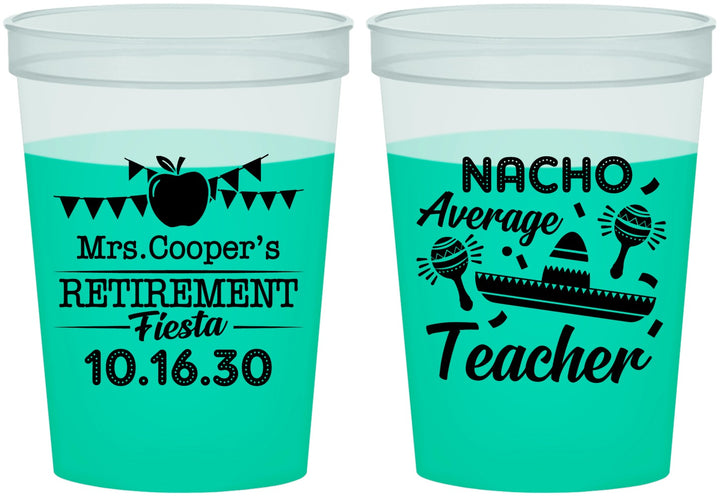 Custom Retirement 16 oz Color Changing Cups - Nacho Average Teacher | 150023