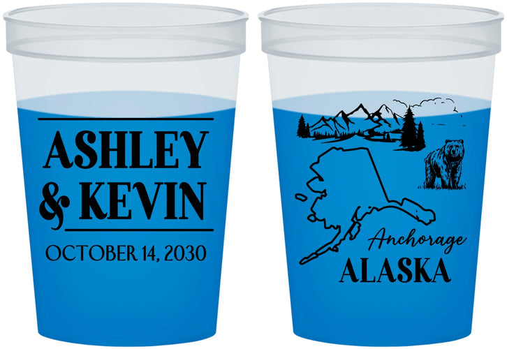 Custom Wedding 16 oz Color Changing Cups - Alaska | 151