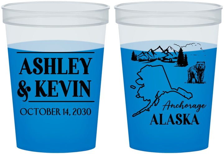 Custom Wedding 16 oz Color Changing Cups - Alaska | 151