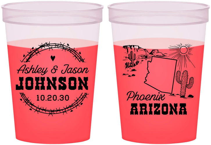 Custom Wedding 16 oz Color Changing Cups - Arizona | 152