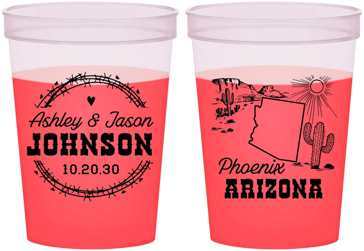 Custom Wedding 16 oz Color Changing Cups - Arizona | 152