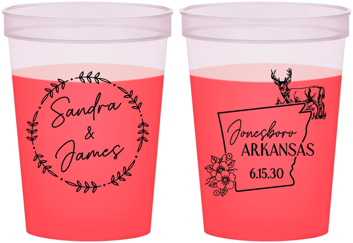 Custom Wedding 16 oz Color Changing Cups - Arkansas | 153