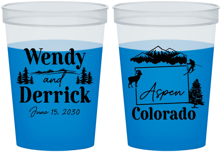 Custom Wedding 16 oz Color Changing Cups - Colorado | 155