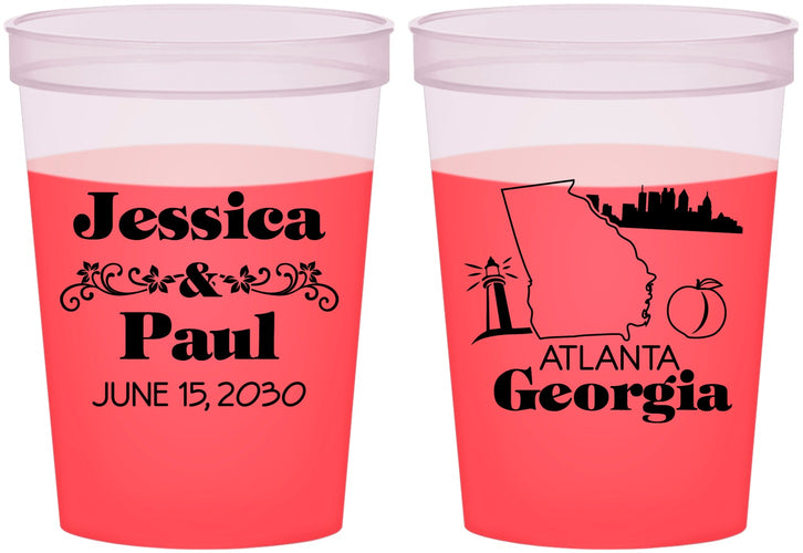 Custom Wedding 16 oz Color Changing Cups - Georgia | 159