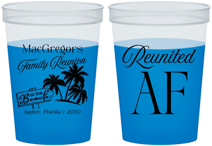 Custom Family Reunion 16 oz Color Changing Cups - Beach Reunited Af | 160012