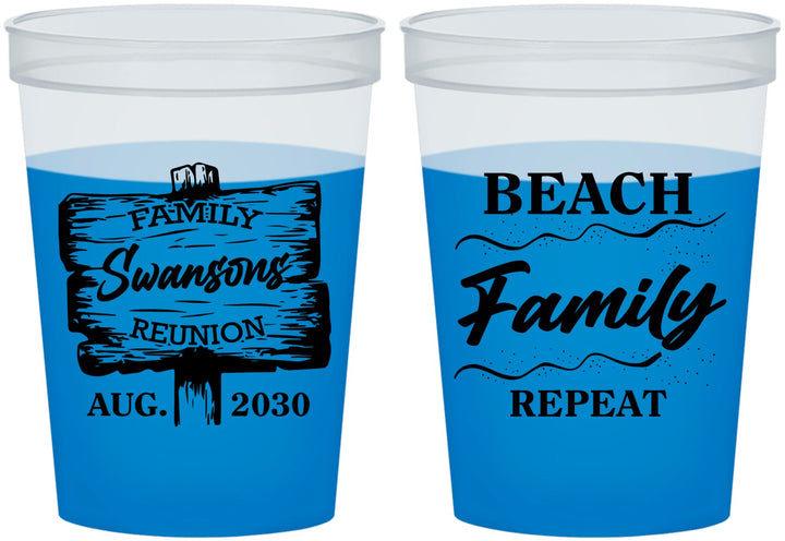 Custom Family Reunion 16 oz Color Changing Cups - Beach Family Repeat | 160013