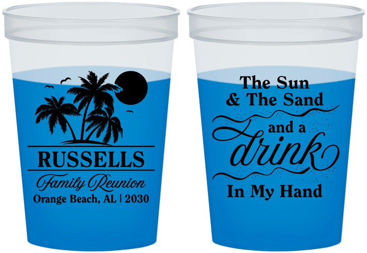Custom Family Reunion 16 oz Color Changing Cups - Sun Sand Drink Beach | 160015