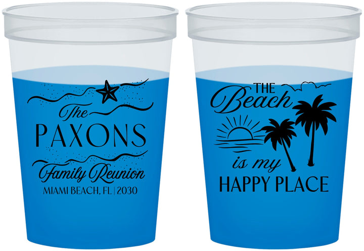 Custom Family Reunion 16 oz Color Changing Cups - Beach Is My Happy Place | 160016
