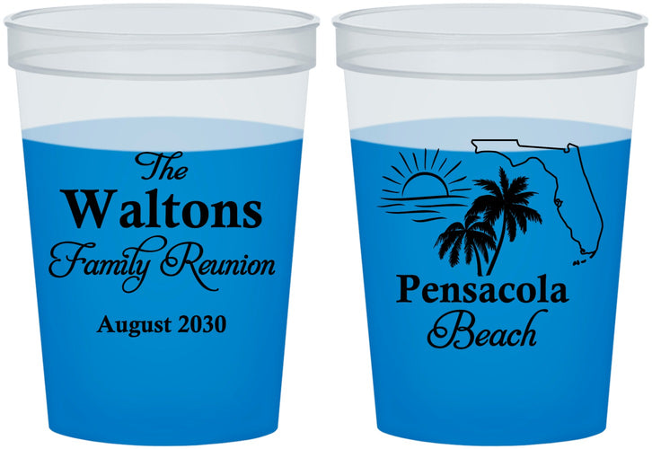Custom Family Reunion 16 oz Color Changing Cups - Florida Beach | 160036