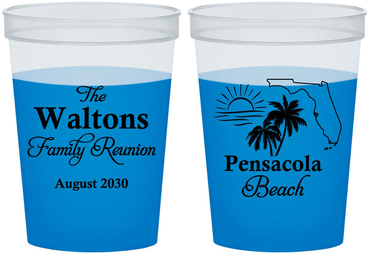 Custom Family Reunion 16 oz Color Changing Cups - Florida Beach | 160036