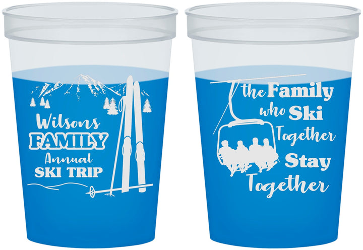 Custom Family Reunion 16 oz Color Changing Cups - Ski Trip | 160040