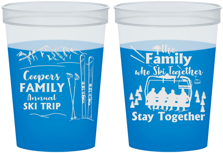 Custom Family Reunion 16 oz Color Changing Cups - Ski Trip | 160041