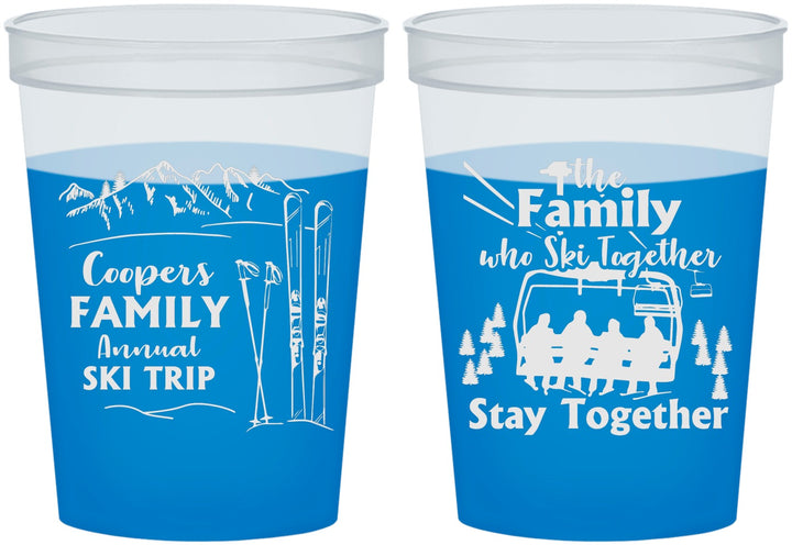 Custom Family Reunion 16 oz Color Changing Cups - Ski Trip | 160041