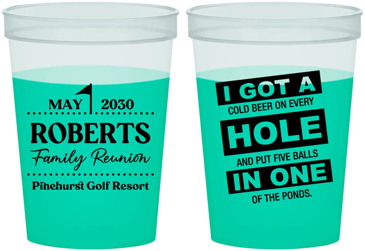 Custom Family Reunion 16 oz Color Changing Cups - Golf | 160049