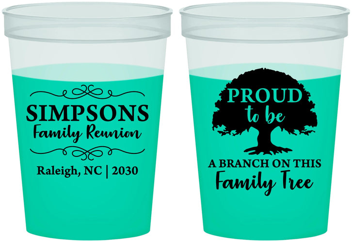 Custom Family Reunion 16 oz Color Changing Cups - Family Tree | 160050