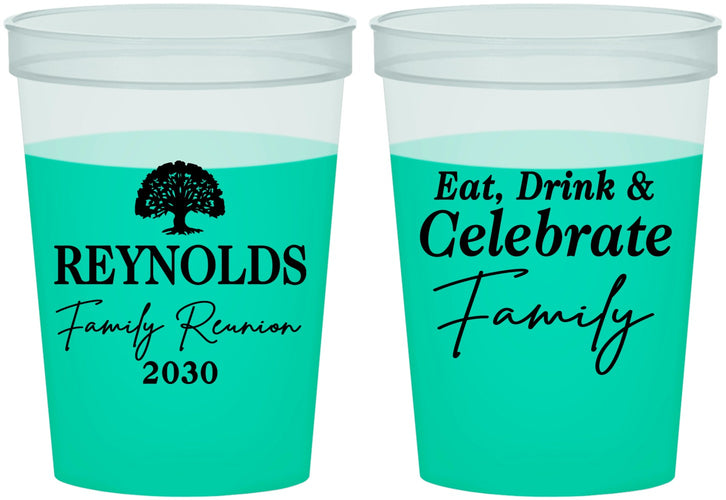 Custom Family Reunion 16 oz Color Changing Cups - Eat Drink Celebrate | 160053