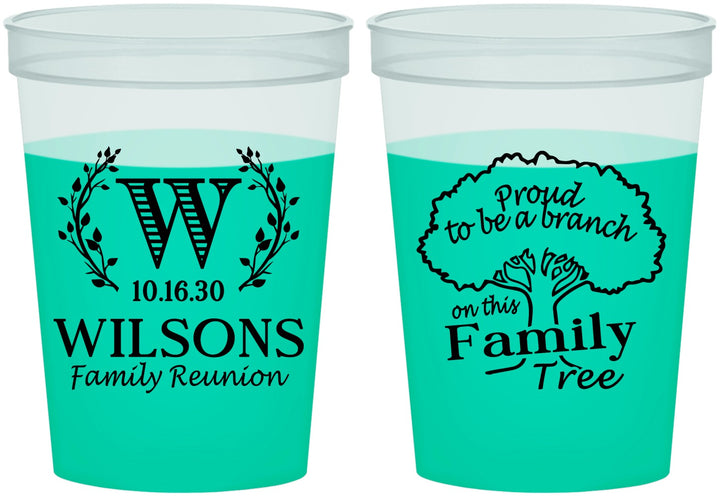 Custom Family Reunion 16 oz Color Changing Cups - Monogram Tree | 160056