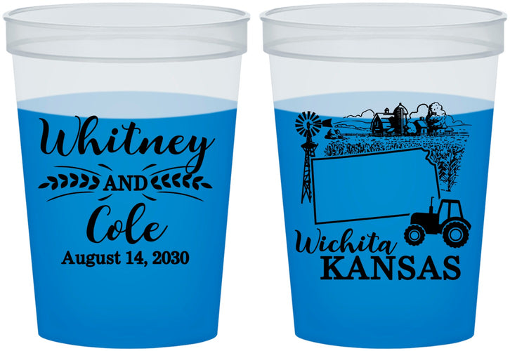 Custom Wedding 16 oz Color Changing Cups - Kansas | 165