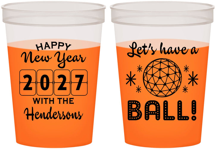Custom New Years 16 oz Color Changing Cups - 2027 Lets Have A Ball | 170001