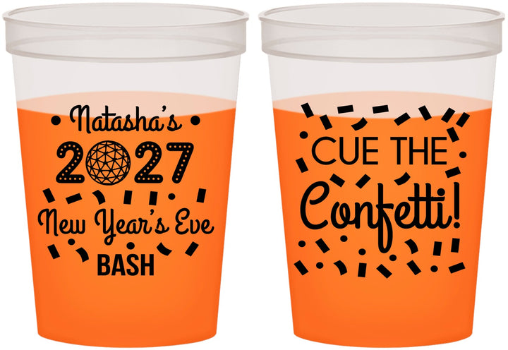 Custom New Years 16 oz Color Changing Cups - 2027 Nye Confetti | 170012