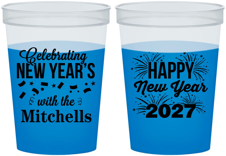 Custom New Years 16 oz Color Changing Cups - 2027 Nye Confetti | 170015