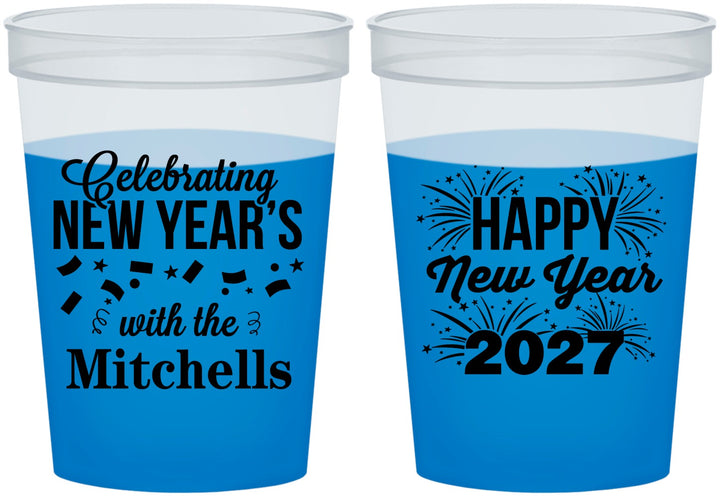 Custom New Years 16 oz Color Changing Cups - 2027 Nye Confetti | 170015
