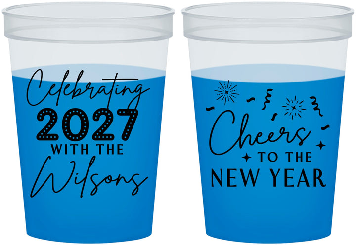 Custom New Years 16 oz Color Changing Cups - 2027 Cheers | 170019