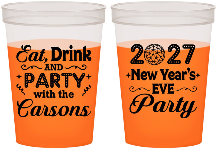 Custom New Years 16 oz Color Changing Cups - 2027 Eat Drink Party | 170022