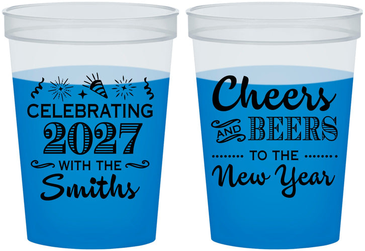 Custom New Years 16 oz Color Changing Cups - 2027 Cheers | 170023