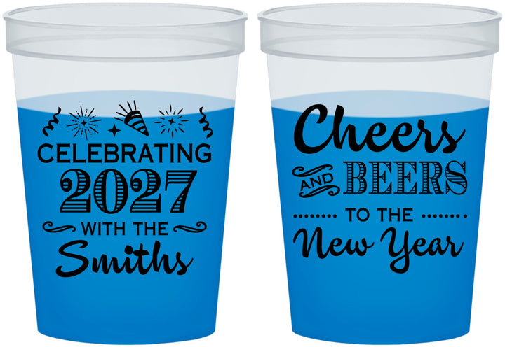 Custom New Years 16 oz Color Changing Cups - 2027 Cheers | 170023