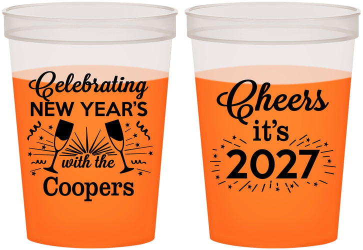 Custom New Years 16 oz Color Changing Cups - 2027 Cheers | 170024