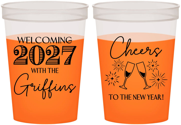 Custom New Years 16 oz Color Changing Cups - 2027 Cheers | 170029