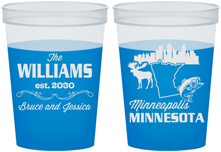 Custom Wedding 16 oz Color Changing Cups - Minnesota | 172
