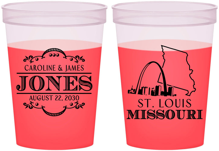 Custom Wedding 16 oz Color Changing Cups - Missouri | 174