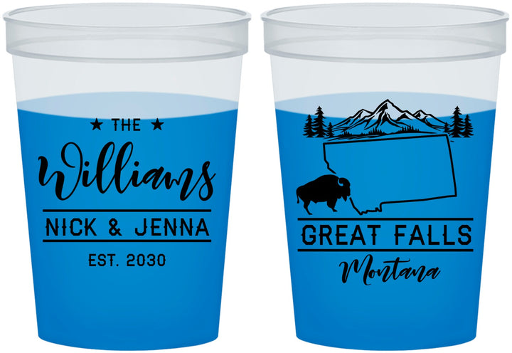 Custom Wedding 16 oz Color Changing Cups - Montana | 175