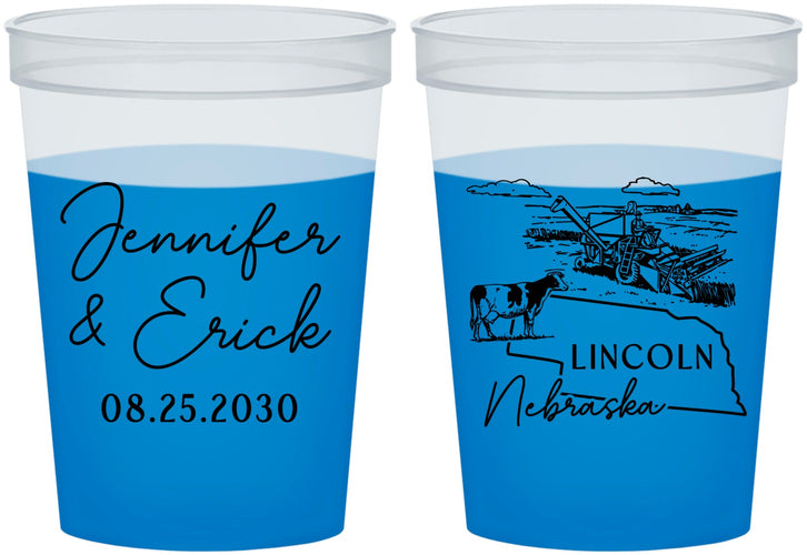 Custom Wedding 16 oz Color Changing Cups - Nebraska | 176