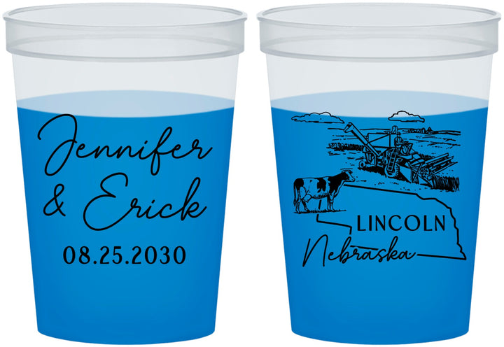 Custom Wedding 16 oz Color Changing Cups - Nebraska | 176