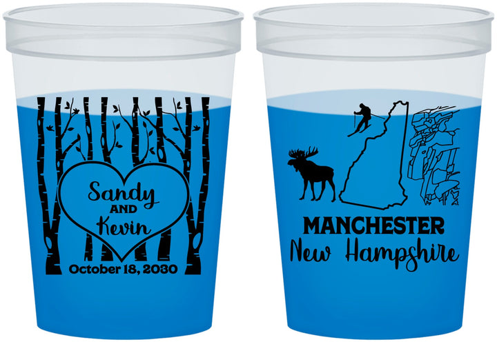 Custom Wedding 16 oz Color Changing Cups - New Hampshire | 178